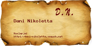 Dani Nikoletta névjegykártya