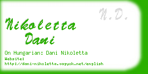 nikoletta dani business card